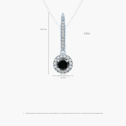 Zawieszka This is Love: białe złoto, czarny diament, diamenty